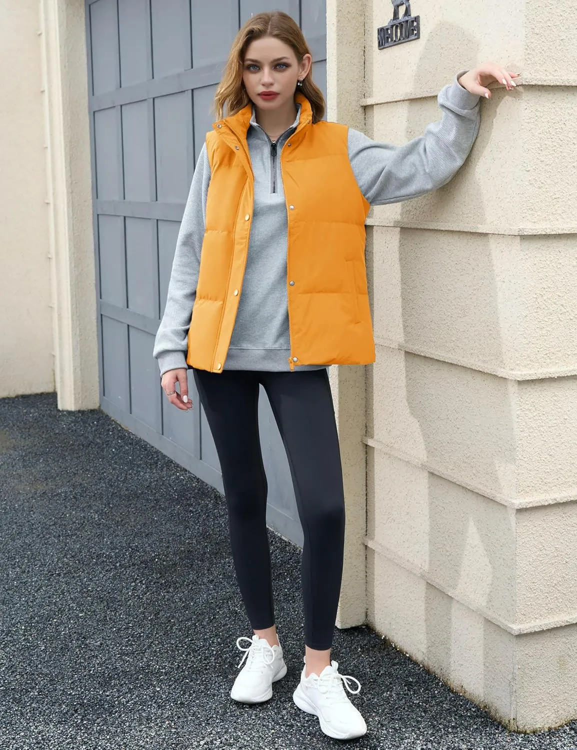YUCOLEN Down Puffer Vest for Women Lightweight Warm Sleeveless Puffer Jacket 2024 Women Winter Trendy Puffy Vests