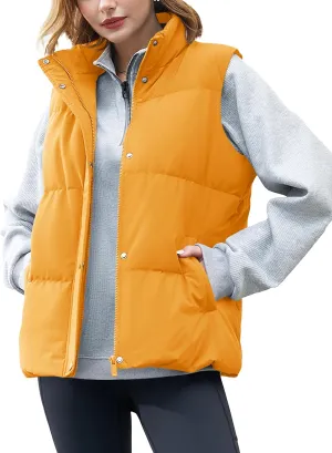 YUCOLEN Down Puffer Vest for Women Lightweight Warm Sleeveless Puffer Jacket 2024 Women Winter Trendy Puffy Vests