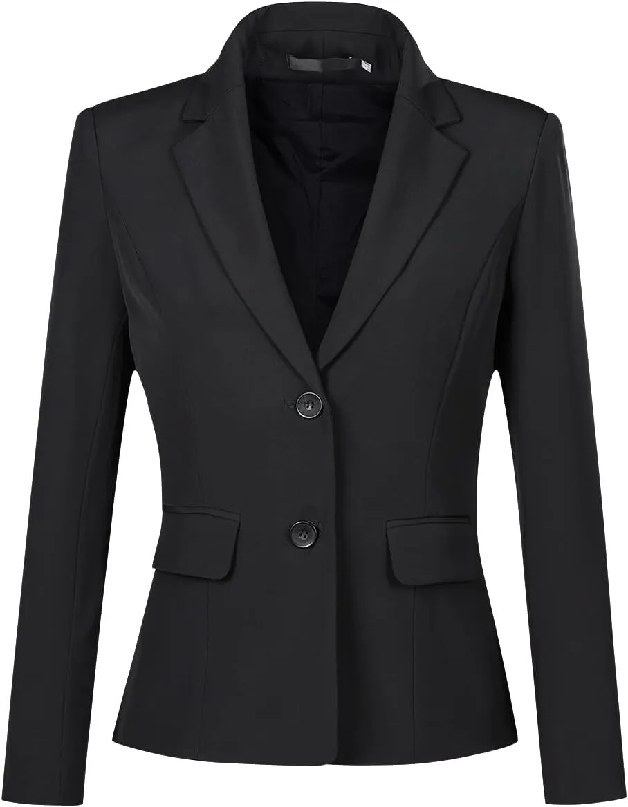 YYNUDA Women's Casual Long Sleeve Two Button Suit Jacket Work Office Blazer Jacket