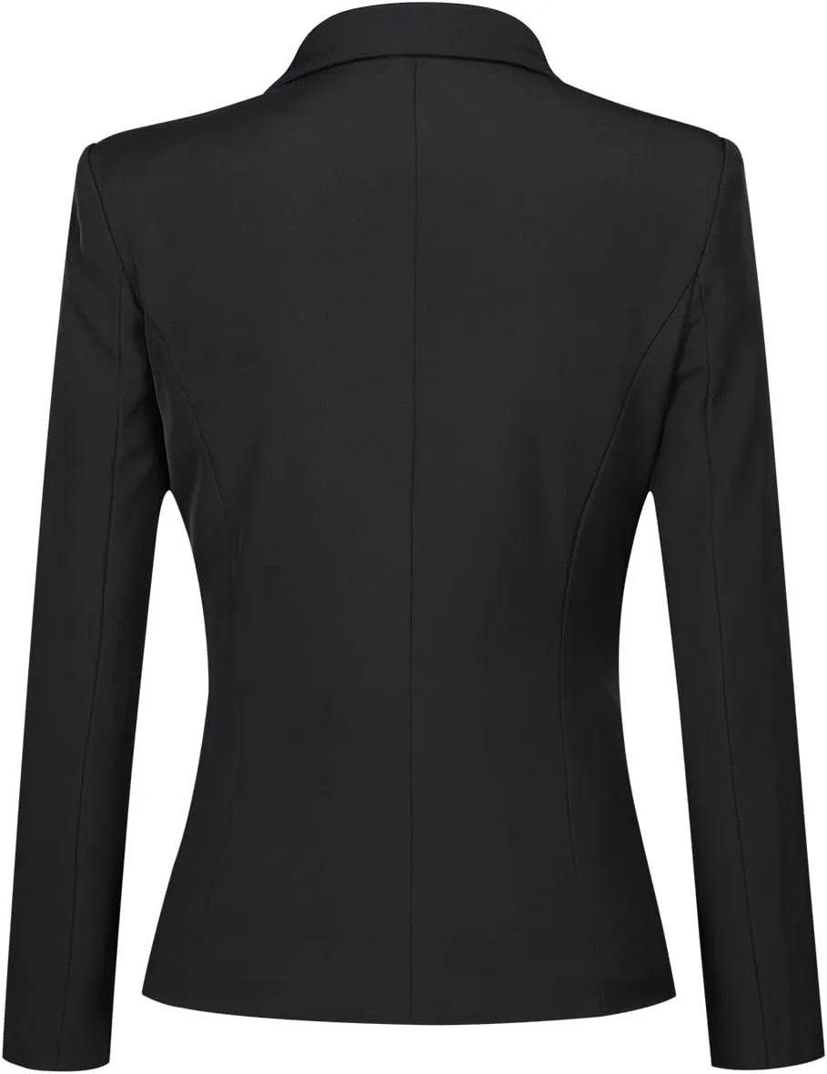 YYNUDA Women's Casual Long Sleeve Two Button Suit Jacket Work Office Blazer Jacket