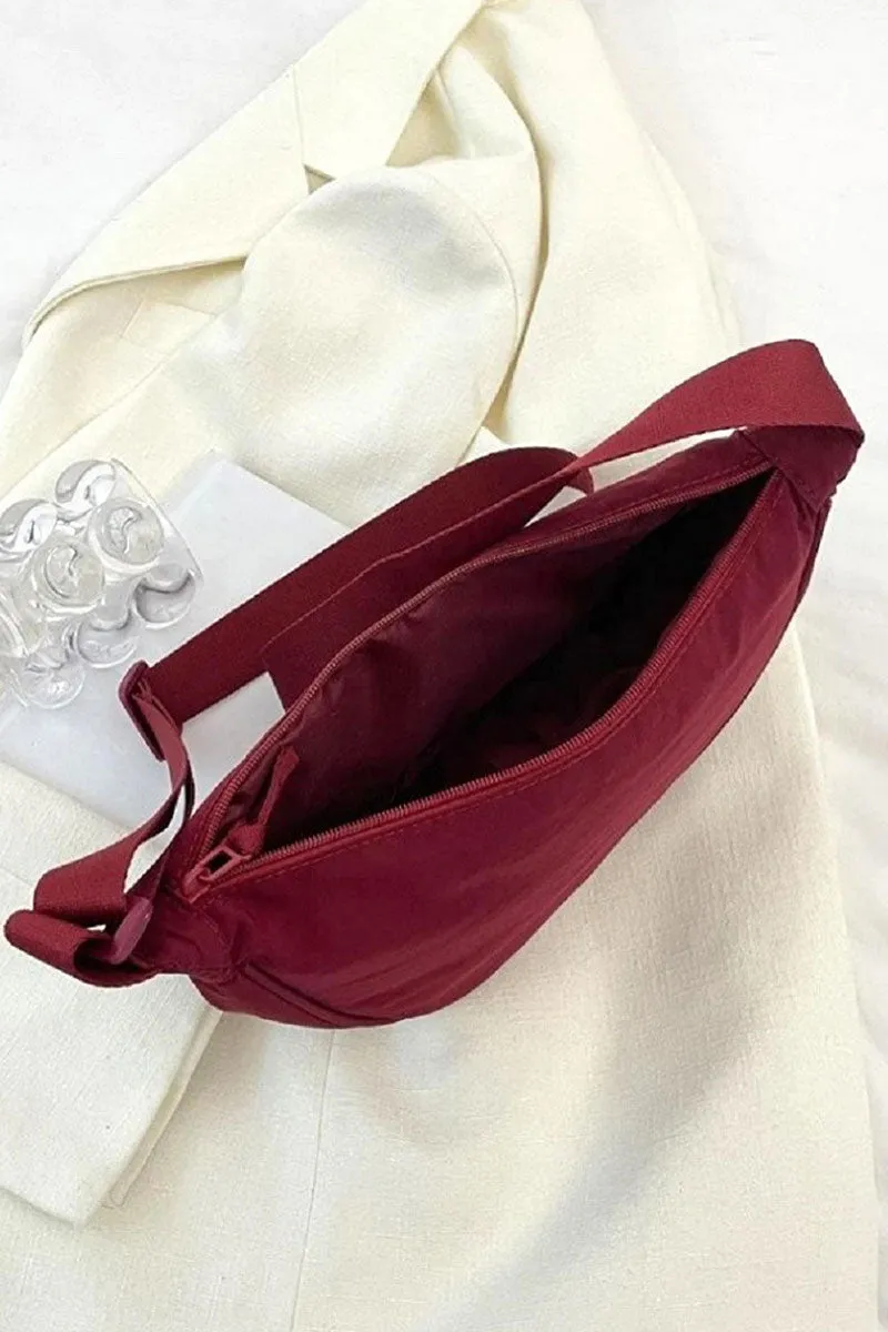 Zenana Dark Red Apollo Half Moon Crossbody