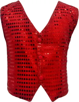 ZUYPSK Boys' Girls' Shiny Party Vests Glittery Sequined Hip-hop Jazz Dance Stage Performance Jacket Waistcoat